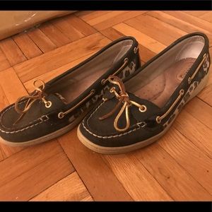 Sperry top-siders brown and cheetah print